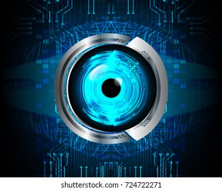 binary circuit board future technology, blue eye cyber security concept background, abstract hi speed digital internet.motion move blur. pixel vector