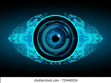 binary circuit board future technology, blue eye cyber security concept background, abstract hi speed digital internet.motion move blur. pixel vector
