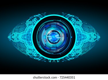 binary circuit board future technology, blue eye cyber security concept background, abstract hi speed digital internet.motion move blur. pixel vector