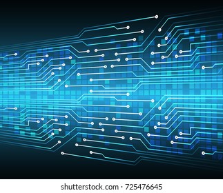 binary circuit board future technology, blue cyber security concept background, abstract hi speed digital internet.motion move blur. pixel vector