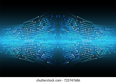 binary circuit board future technology, blue cyber security concept background, abstract hi speed digital internet.motion move blur. pixel vector