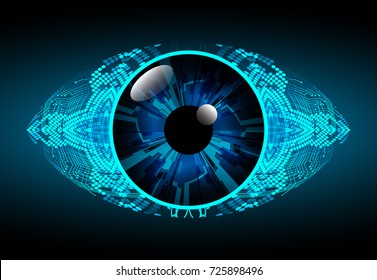 binary circuit board future technology, blue eye cyber security concept background, abstract hi speed digital internet.motion move blur. pixel vector