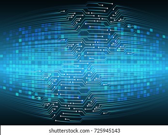 binary circuit board future technology, blue cyber security concept background, abstract hi speed digital internet.motion move blur. pixel vector