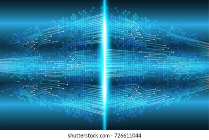 binary circuit board future technology, blue cyber security concept background, abstract hi speed digital internet.motion move blur. pixel vector