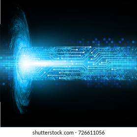 binary circuit board future technology, blue cyber security concept background, abstract hi speed digital internet.motion move blur. pixel vector