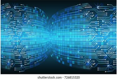 binary circuit board future technology, blue cyber security concept background, abstract hi speed digital internet.motion move blur. pixel vector