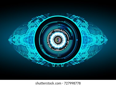 binary circuit board future technology, blue eye cyber security concept background, abstract hi speed digital internet.motion move blur. pixel vector