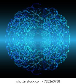 binary circuit board future technology, blue cyber security concept background, abstract hi speed digital internet.motion move blur. pixel