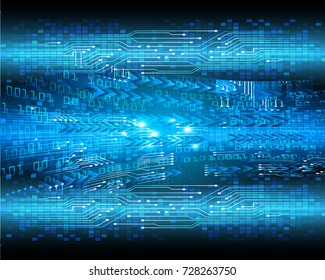 binary circuit board future technology, blue cyber security concept background, abstract hi speed digital internet.motion move blur. pixel vector