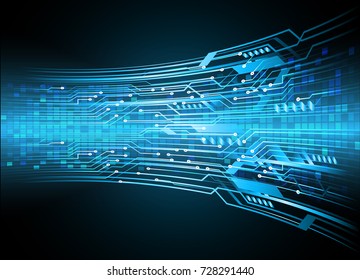binary circuit board future technology, blue cyber security concept background, abstract hi speed digital internet.motion move blur. pixel vector
