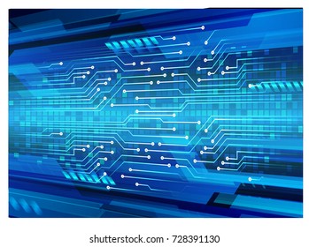 binary circuit board future technology, blue cyber security concept background, abstract hi speed digital internet.motion move blur. pixel vector