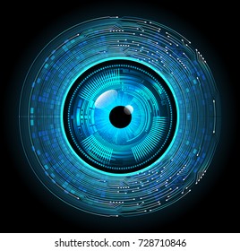 binary circuit board future technology, blue eye cyber security concept background, abstract hi speed digital internet. motion move blur. pixel vector