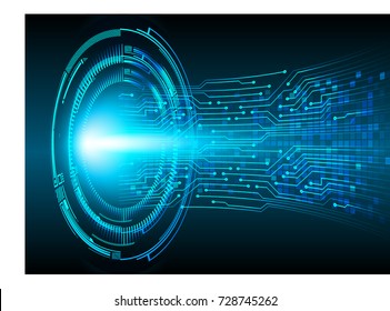 binary circuit board future technology, blue eye cyber security concept background, abstract hi speed digital internet. motion move blur. pixel vector