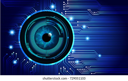 binary circuit board future technology, blue eye cyber security concept background, abstract hi speed digital internet.motion move blur. pixel vector