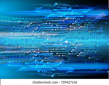binary circuit board future technology, blue cyber security concept background, abstract hi speed digital internet.motion move blur. pixel vector