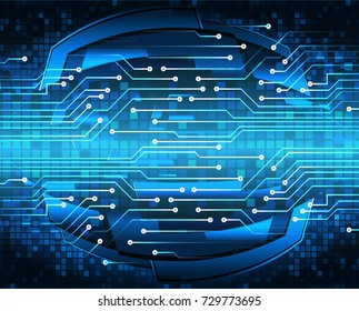 binary circuit board future technology, blue cyber security concept background, abstract hi speed digital internet. motion move blur. pixel vector