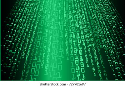 binary circuit board future technology, green cyber security concept background, abstract hi speed digital internet.motion move blur. pixel vector