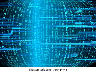 binary circuit board future technology, blue cyber security concept background, abstract hi speed digital internet.motion move blur. pixel