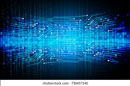 binary circuit board future technology, blue cyber security concept background, abstract hi speed digital internet.motion move blur. pixel vector