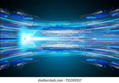 binary circuit board future technology, blue cyber security concept background, abstract hi speed digital internet.motion move blur. pixel vector