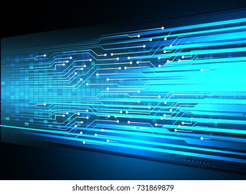 binary circuit board future technology, blue cyber security concept background, abstract hi speed digital internet.motion move blur. pixel vector