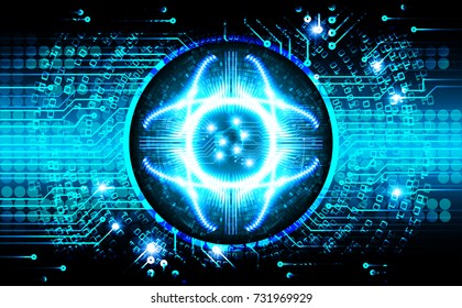 binary circuit board future technology, blue eye cyber security concept background, abstract hi speed digital internet.motion move blur. pixel vector