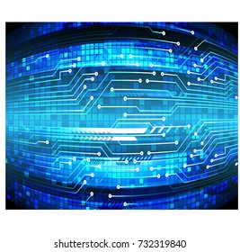 binary circuit board future technology, blue cyber security concept background, abstract hi speed digital internet.motion move blur. pixel vector