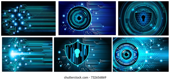 binary circuit board future technology, blue cyber security concept background, abstract high speed digital internet. pixel vector, Safety, Closed Padlock  ,many, various