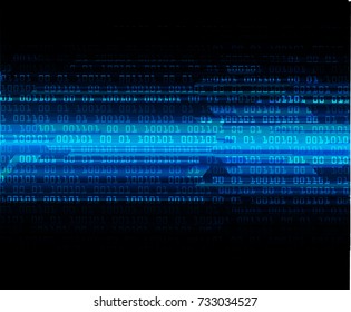 binary circuit board future technology, blue cyber security concept background, abstract hi speed digital internet.motion move blur. pixel vector