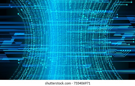 binary circuit board future technology, blue cyber security concept background, abstract hi speed digital internet.motion move blur. pixel vector