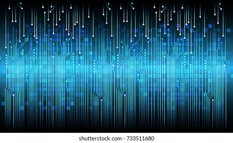 binary circuit board future technology, blue cyber security concept background, abstract hi speed digital internet.motion move blur. pixel vector
