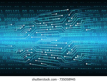 binary circuit board future technology, blue cyber security concept background, abstract hi speed digital internet.motion move blur. pixel vector