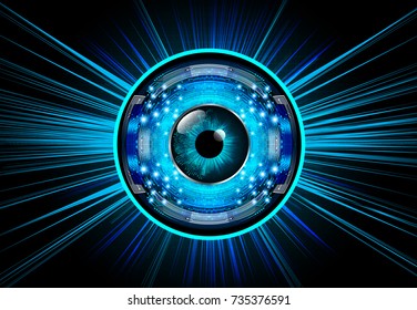 binary circuit board future technology, blue eye cyber security concept background, abstract hi speed digital internet.motion move blur. pixel vector