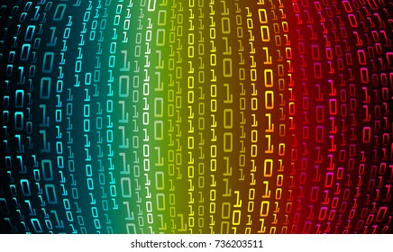 binary circuit board future technology, blue yellow red cyber security concept background, abstract hi speed digital internet.motion move blur. pixel vector
