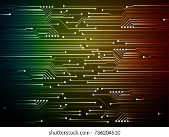 binary circuit board future technology, blue red yellow cyber security concept background, abstract hi speed digital internet.motion move blur. pixel vector
