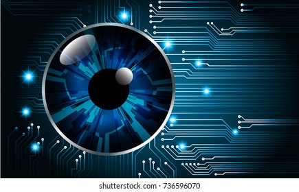 binary circuit board future technology, blue eye cyber security concept background, abstract hi speed digital internet.motion move blur. pixel vector