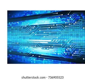 binary circuit board future technology, blue cyber security concept background, abstract hi speed digital internet.motion move blur. pixel vector