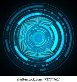 binary circuit board future technology, blue eye cyber security concept background, abstract hi speed digital internet.motion move blur. pixel vector