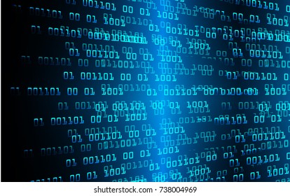 binary circuit board future technology, blue cyber security concept background, abstract hi speed digital internet.motion move blur. pixel vector