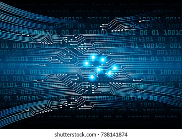 binary circuit board future technology, blue cyber security concept background, abstract hi speed digital internet.motion move blur. pixel vector