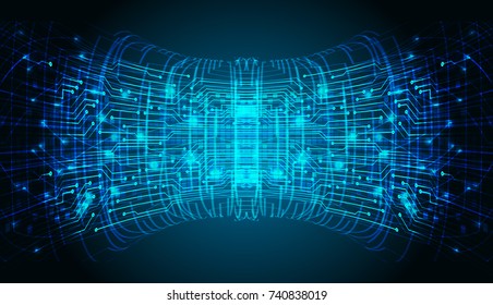 binary circuit board future technology, blue cyber security concept background, abstract hi speed digital internet.motion move blur. pixel vector