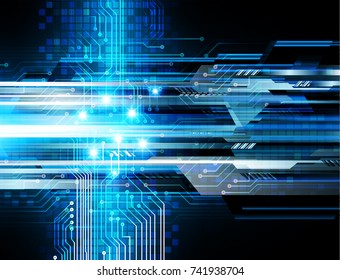 binary circuit board future technology, blue cyber security concept background, abstract hi speed digital internet.motion move blur. pixel vector