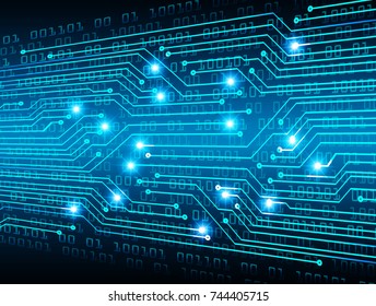 binary circuit board future technology, blue cyber security concept background, abstract hi speed digital internet.motion move blur. pixel vector