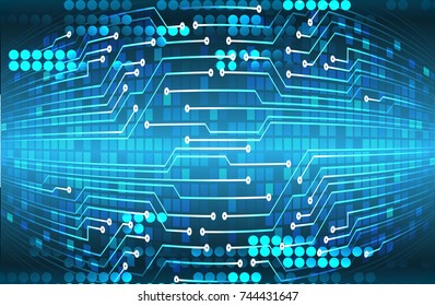 binary circuit board future technology, blue cyber security concept background, abstract hi speed digital internet.motion move blur. pixel vector