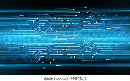 binary circuit board future technology, blue cyber security concept background, abstract hi speed digital internet.motion move blur. pixel vector