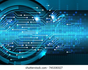 binary circuit board future technology, blue cyber security concept background, abstract hi speed digital internet.motion move blur. pixel vector