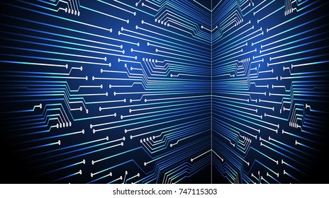binary circuit board future technology, blue cyber security concept background, abstract hi speed digital internet.motion move blur. pixel vector