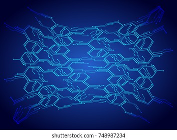 binary circuit board future technology, blue cyber security concept background, abstract hi speed digital internet.motion move blur. pixel vector