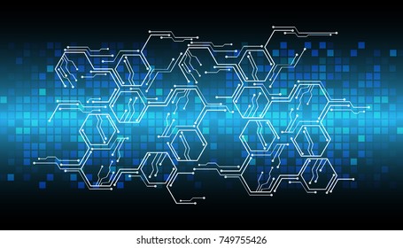 binary circuit board future technology, blue cyber security concept background, abstract hi speed digital internet.motion move blur. pixel vector