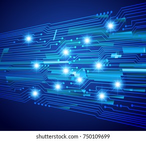 binary circuit board future technology, blue cyber security concept background, abstract hi speed digital internet.motion move blur. pixel vector
